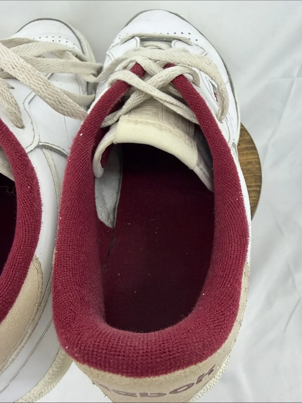 Reebok Club C 85 Classic with Leather Sneakers w/ Maroon Accents, Mens sz 12